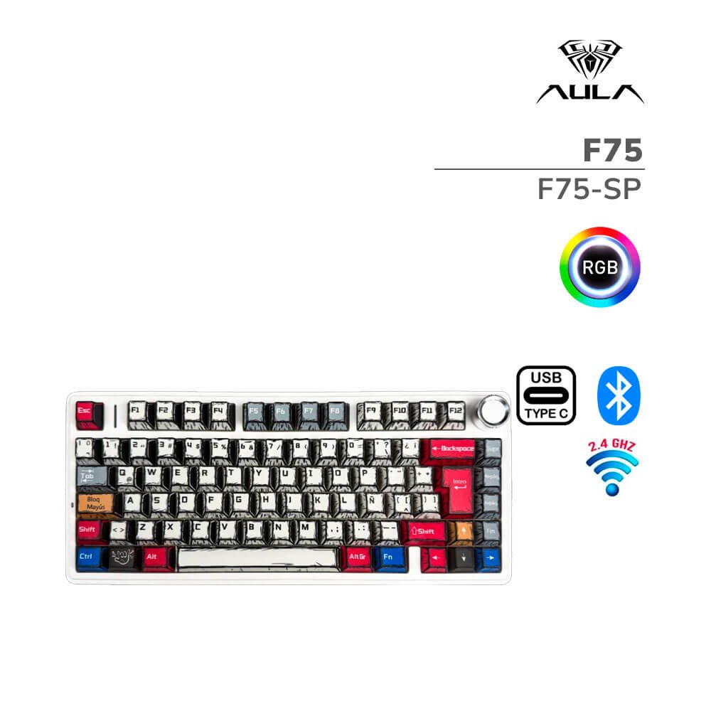 teclado-gamer-aula-f75-f75-sp-wired-wireless-bt-blanco-comic-switch-star-vector-led-rgb-pc-speed TECLADO GAMER AULA F75 (F75-SP) WIRED - WIRELESS - BT | BLANCO COMIC | SWITCH STAR VECTOR | LED-RGB