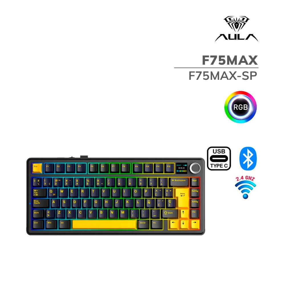 teclado-gamer-aula-f75max-f75max-sp-wired-wireless-bt-black-dar-blue-orange-switch-star-vector-led-rgb-pc-speed TECLADO GAMER AULA F75MAX (F75MAX-SP) WIRED - WIRELESS - BT | BLACK/DAR BLUE/ORANGE | SWITCH STAR VECTOR | LED-RGB