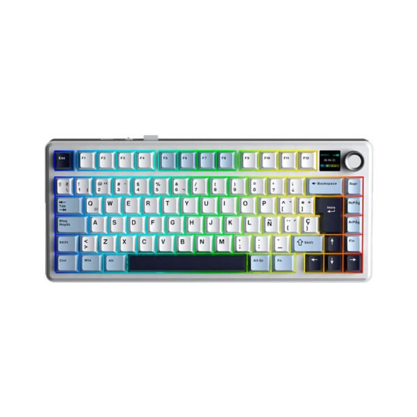 TECLADO GAMER AULA F75MAX (F75MAX-SP) WIRED - WIRELESS - BT | BLUE/WHITE/DARK PURPLE | SWITCH REAPER | LED-RGB
