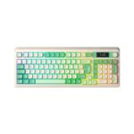 TECLADO GAMER AULA S99 PRO (S99PRO-SP) WIRED - BT - WIRELESS | GREEN LIGHT CREAM