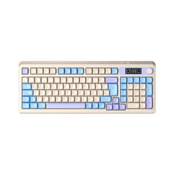 TECLADO GAMER AULA S99 PRO (S99PRO-SP) WIRED - BT - WIRELESS | LIGHT BLUE/MIL YELLOW/PURPLE