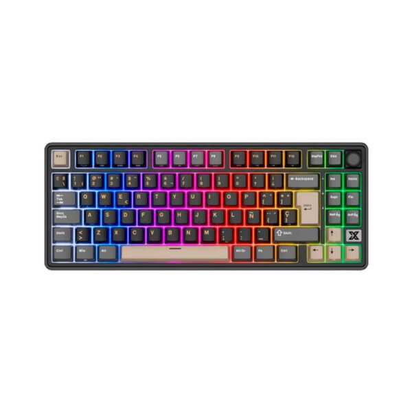 TECLADO GAMER ROYAL KLUDGE RK X87 (RK X87) WIRED - WIRELESS - BT | SWITCH CREAM | PHANTOM | LED-RGB