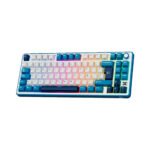 TECLADO GAMER ROYAL KLUDGE RK X87 (RK X87) WIRED - WIRELESS - BT | SWITCH CREAM | PRUSSIAN BLUE | LED-RGB