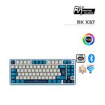 TECLADO GAMER ROYAL KLUDGE RK X87 (RK X87) WIRED - WIRELESS - BT | SWITCH CREAM | PRUSSIAN BLUE | LED-RGB