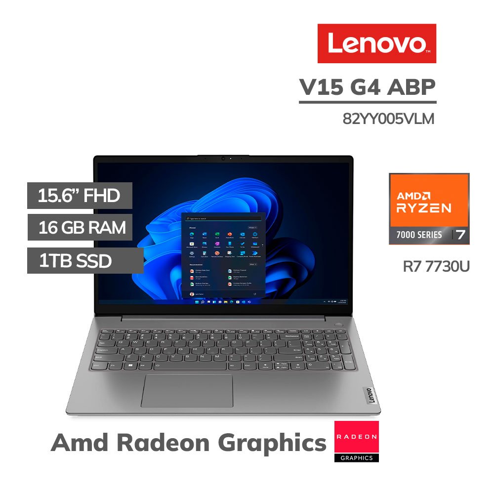 82YY005VLM LAPTOP LENOVO V15 G4 ABP RYZEN 7 7730U 16GB 1TB SSD 15.6 FHD FREEDOS (82YY005VLM) - Imagen 1