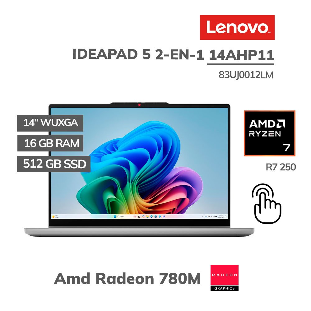 83UJ0012LM LAPTOP LENOVO IDEAPAD 5 2-EN-1 14AHP11 RYZEN 7 250 16GB 512GB SSD 14 WUXGA TOUCHSCREEN FREEDOS (83UJ0012LM) - Imagen 1