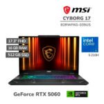 LAPTOP GAMER MSI CYBORG 17 B2RWFKG-039US CORE 5 210H 16GB DDR5 512GB SSD RTX 5060 8GB 17.3 FHD WINDOWS 11