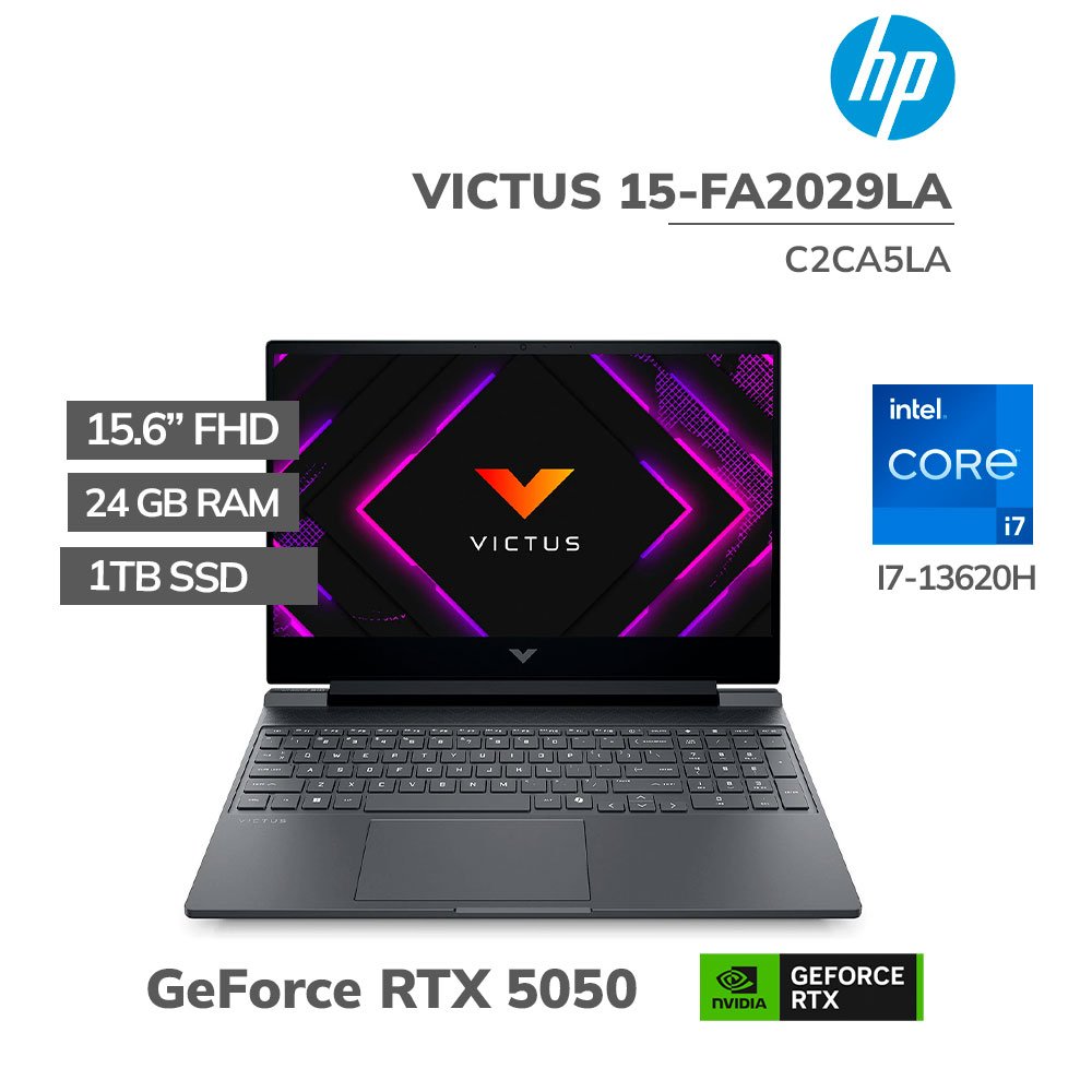 C2CA5LA LAPTOP GAMER HP VICTUS 15-FA2029LA I7-13620H 24GB 1TB SSD GEFORCE RTX 5050 15.6 FHD 144HZ WINDOWS 11 (C2CA5LA) - Imagen 1