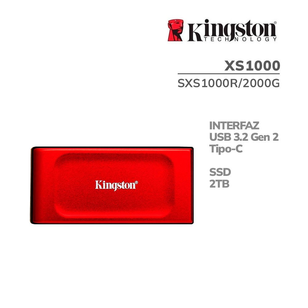 SXS1000R-2000G DISCO SSD EXTERNO KINGSTON 2TB (SXS1000R/2000G) RED USB 3.2 TYPE-C GEN2 - Imagen 1