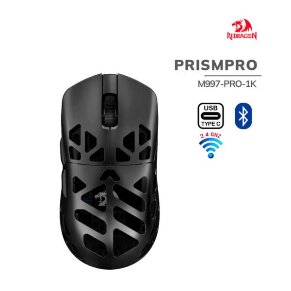 MOUSE GAMER REDRAGON PRISMPRO (M997-PRO-1K) WIRED - WIRELESS - BT | DPI 32K | PAW 3395