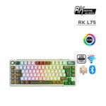 TECLADO GAMER ROYAL KLUDGE RK L75 (RK L75) WIRED - WIRELESS - BT | SWITCH CREAMY | PALM GREEN | LED-RGB