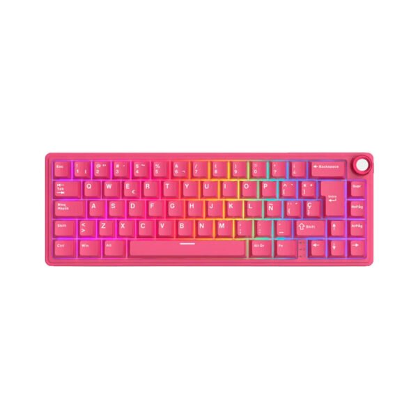 TECLADO GAMER ROYAL KLUDGE (RK R65) BERRY RED | CREAM SWITCH | LED-RGB