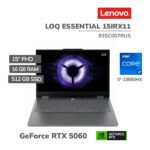 LAPTOP GAMER LENOVO LOQ ESSENTIAL 15IRX11 I7-13650HX 16GB 512GB SSD RTX 5060 8GB 15.6 FHD WINDOWS 11 (83SC007RUS)