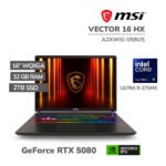 LAPTOP GAMER MSI VECTOR 16 HX A2XWIG-058US ULTRA 9 275HX 32GB 2TB SSD RTX 5080 16GB 16 WQXGA WINDOWS 11