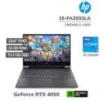 LAPTOP GAMER HP 15-FA2032LA I5-13420H 16GB 512GB SSD T VIDEO RTX 4050 6GB 15.6 FHD FREEDOS ( D6EM6LA-ABM )
