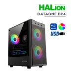 CASE GAMER HALION DATAONE BP4 ( BP4-BK ) S/FUENTE | VIDRIO TEMPLADO | 3 LED-RAINBOW