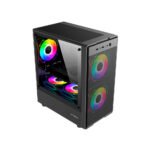 CASE GAMER HALION DATAONE BP4 ( BP4-BK ) S/FUENTE | VIDRIO TEMPLADO | 3 LED-RAINBOW - Imagen 3