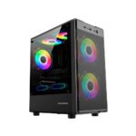 CASE GAMER HALION DATAONE BP4 ( BP4-BK ) S/FUENTE | VIDRIO TEMPLADO | 3 LED-RAINBOW - Imagen 6