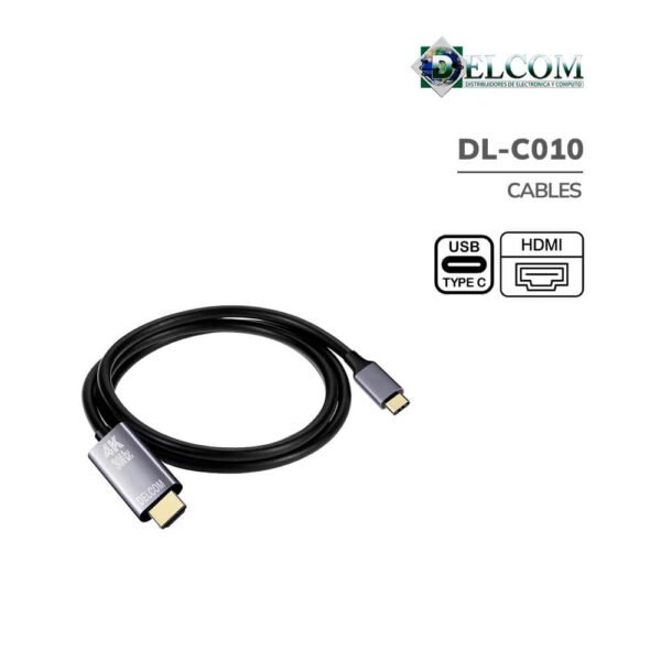 CABLE USB-C A HDMI 4K DELCOM (DL-C010) | 1.8 MT