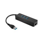 HUB USB DELCOM - 3 PUERTOS USB 3.0 - 1 PUERTO ETHERNET GIGABIT