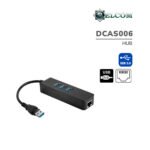 HUB USB DELCOM - 3 PUERTOS USB 3.0 - 1 PUERTO ETHERNET GIGABIT