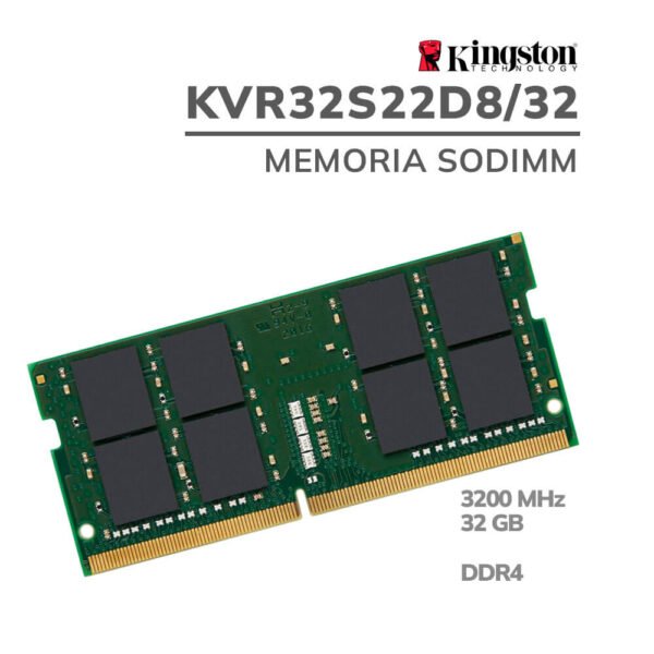 MEMORIA SODIMM KINGSTON 32GB/3200MHZ DDR4 (KVR32S22D8/32)