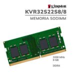 MEMORIA SODIMM KINGSTON 8GB/3200MHZ DDR4 (KVR32S22S8/8)