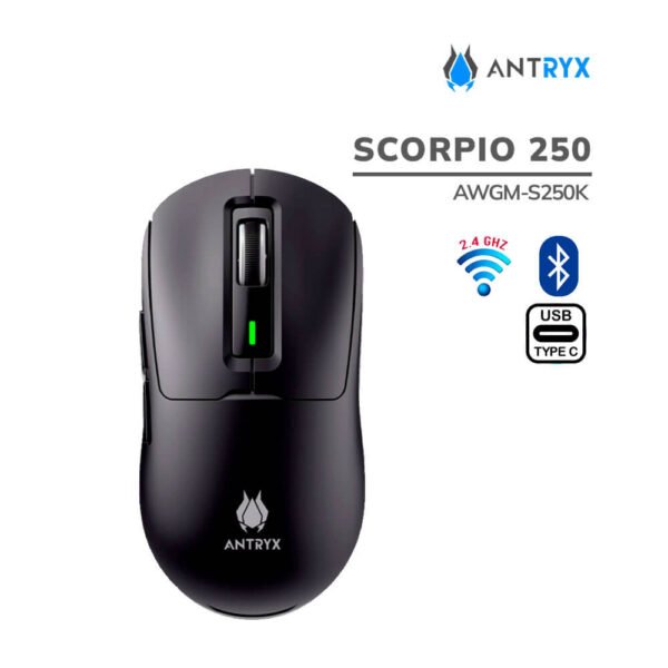 MOUSE GAMER ANTRYX SCORPIO 250 (AWGM-S250K) WIRED - WIRELESS - BT | NEGRO