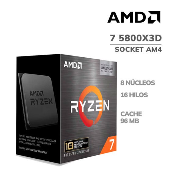 PROCESADOR AMD RYZEN 7 5800X3D (100-100000651POF) 3.4GHZ - 4.5GHZ | AM4
