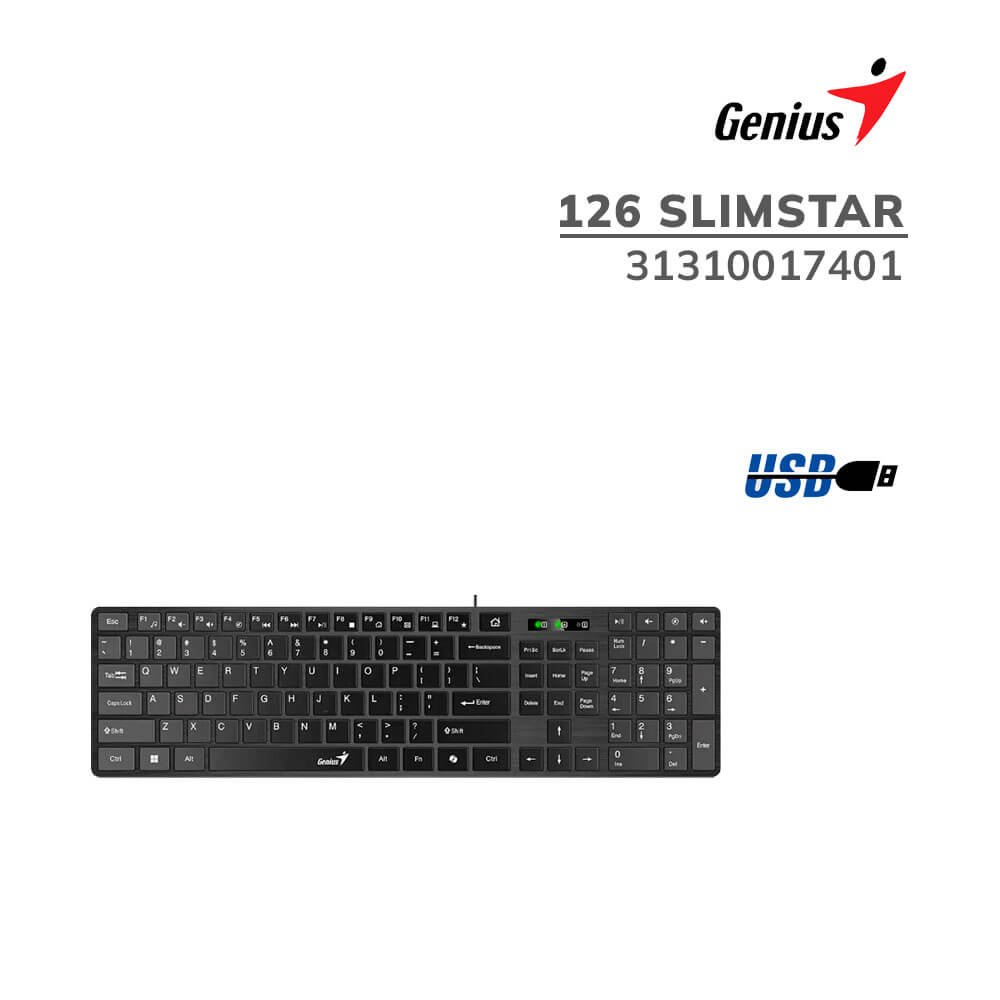 teclado-genius-126-slimstar-31310017401-multimedia-black-pc-speed TECLADO GENIUS 126 SLIMSTAR (31310017401) MULTIMEDIA | BLACK
